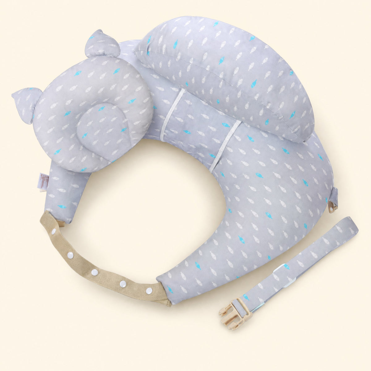 LatchBee nursing pillow in Cloud Gray print
