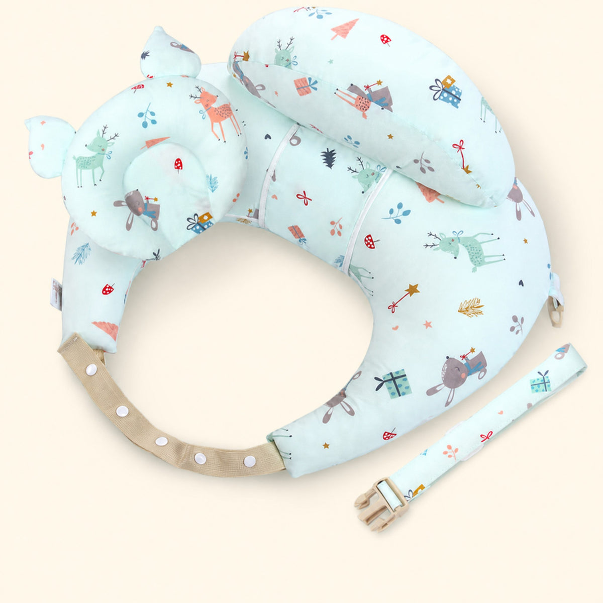 LatchBee nursing pillow in Mint Deer print