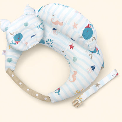 LatchBee nursing pillow in Ocean Whale print